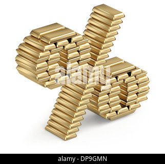 Segno di percentuale da oro bar 3d Foto Stock