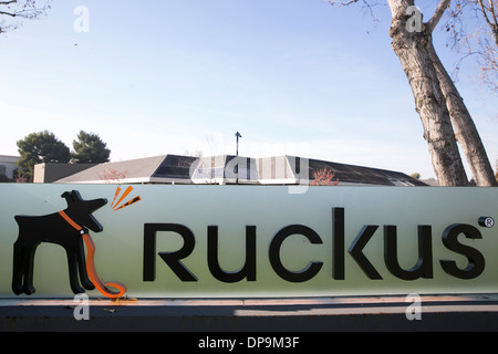 La sede centrale di Ruckus Wireless a Sunnyvale, in California. Foto Stock