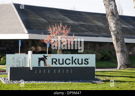 La sede centrale di Ruckus Wireless a Sunnyvale, in California. Foto Stock