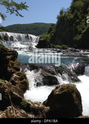 Le cascate del fiume Una in Bosnia. Strbacki Buk Foto Stock