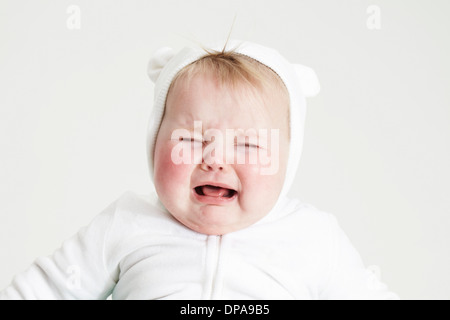 Baby girl piangere Foto Stock