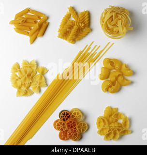 Selezione di forme di pasta Foto Stock