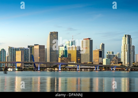 Skyline di Miami, Florida, Stati Uniti d'America. Foto Stock