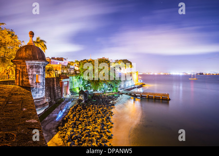 San Juan, Puerto Rico costa a Paseo de la Princesa. Foto Stock