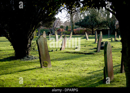 Lapidi del cimitero Diss, Norfolk England Regno Unito Foto Stock