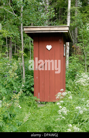 Outhouse rosso Foto Stock