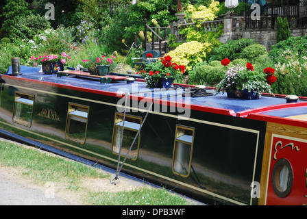 Narrowboat sul Kennet & Avon Canal, Bath Regno Unito Foto Stock