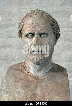 Dēmosthénēs 384-322 BC eminente statista greco e oratore di Atene antica Foto Stock