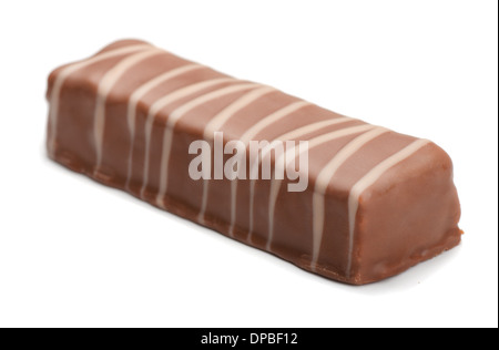 Latte singola barra di cioccolato isolato su bianco Foto Stock