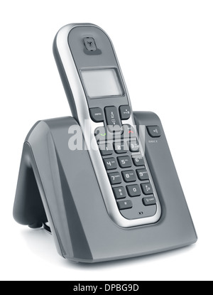 Cordless digitale DECT phone isolato su bianco Foto Stock