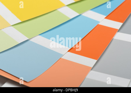 I campioni di vernice acrilico colori e sfumature Foto Stock