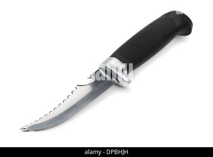 Acciaio coltello da cucina isolato su bianco Foto Stock