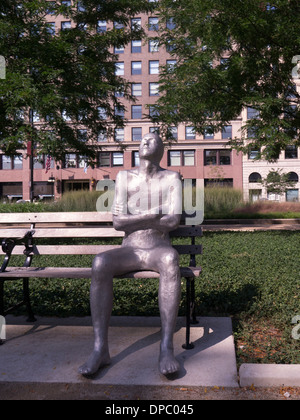Frontiere, sculture di Steinunn Thorarinsdottir in Solti giardino, Grant Park di Chicago in Illinois Foto Stock