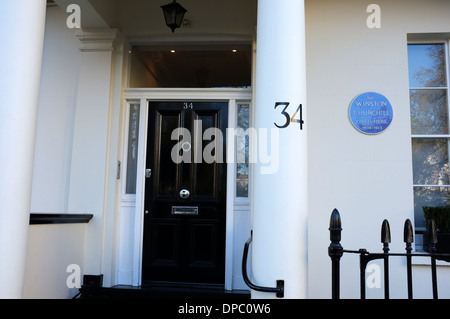 34 Eccleston Square pimlico City of Westminster London SW1 uk una ex casa di Sir Winston Churchill mp e primo ministro del Regno Unito Foto Stock