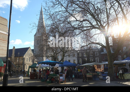 Gli agricoltori mercato settimanale a Pimlico Road City of Westminster London SW1 uk 2014 Foto Stock