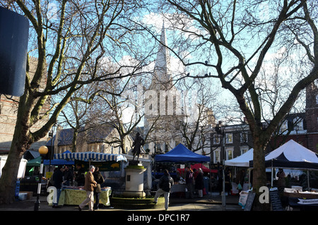 Gli agricoltori mercato settimanale a Pimlico Road City of Westminster London SW1 uk 2014 Foto Stock