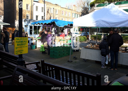 Gli agricoltori mercato settimanale a Pimlico Road City of Westminster London SW1 uk 2014 Foto Stock