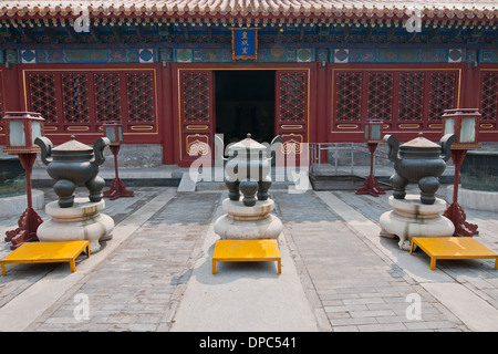 Terra imperiale Dio culto (Casa Di Tan e culturale reliquia storica sala esposizioni) nel tempio di terra a Pechino in Cina Foto Stock