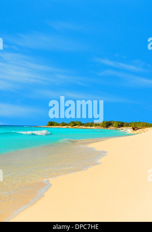Incredibile spiaggia tropicale il paesaggio con le acque turchesi e la sabbia bianca con nessuno Foto Stock