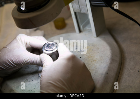 Coin die manufacturing presso la filiale di Filadelfia negli Stati Uniti alla menta. Foto Stock