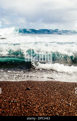 Dettaglio del rosso spiaggia di sabbia vicino a Hana a Maui, Hawaii Foto Stock