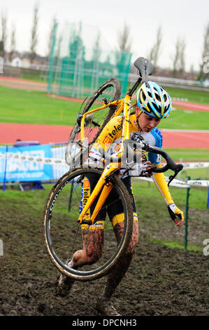 Derby, Regno Unito. Il 12 gennaio 2014. Cyclc-Cross Campionati Nazionali 11-12Gennaio 2014. Credito: Ian Francesco/Alamy Live News Foto Stock