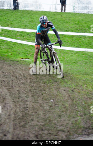 Derby, Regno Unito. Il 12 gennaio 2014. Cyclc-Cross Campionati Nazionali 11-12Gennaio 2014. Credito: Ian Francesco/Alamy Live News Foto Stock