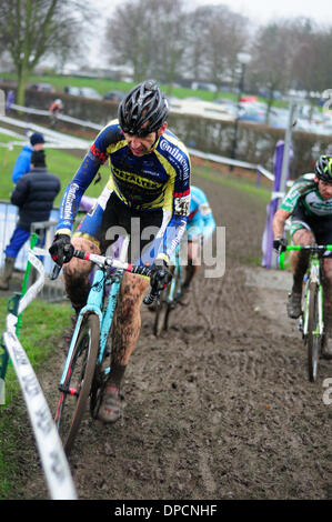 Derby, Regno Unito. Il 12 gennaio 2014. Cyclc-Cross Campionati Nazionali 11-12Gennaio 2014. Credito: Ian Francesco/Alamy Live News Foto Stock