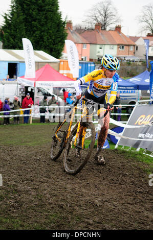 Derby, Regno Unito. Il 12 gennaio 2014. Cyclc-Cross Campionati Nazionali 11-12Gennaio 2014. Credito: Ian Francesco/Alamy Live News Foto Stock