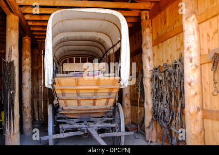 Un carro coperto in un carrello casa a quattro Mile House Parco Storico a Denver in Colorado Foto Stock