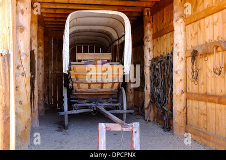 Un carro coperto in un carrello casa a quattro Mile House Parco Storico a Denver in Colorado Foto Stock