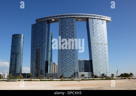 Il Gate Towers su Al Reem Island in Abu Dhabi, Emirati Arabi Uniti Foto Stock