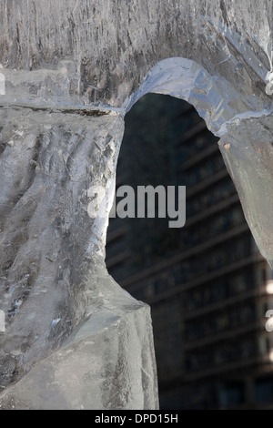 Sculture di ghiaccio a Londra Scultura su ghiaccio FESTIVAL 2014 Foto Stock