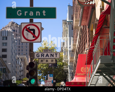 Grant Street in San Francisco Chinatown Foto Stock