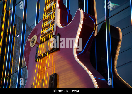 Chitarra al Neon di Las Vegas, Nevada Foto Stock