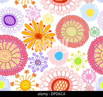 Floreale colorato sfondo senza giunture Foto Stock