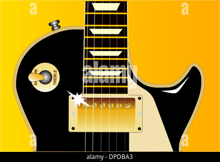 La definitiva rock and roll chitarra in nero con riflessi. Foto Stock