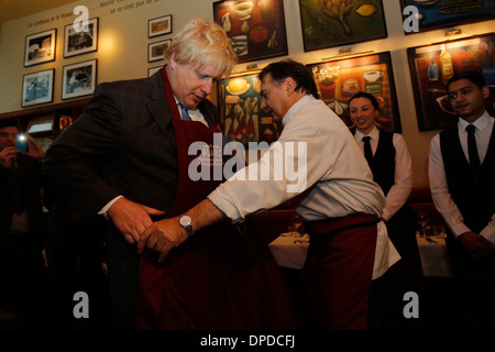 Foto chiamata per il sindaco di Londra Boris Johnson, con Chef Raymond Blanc Foto Stock