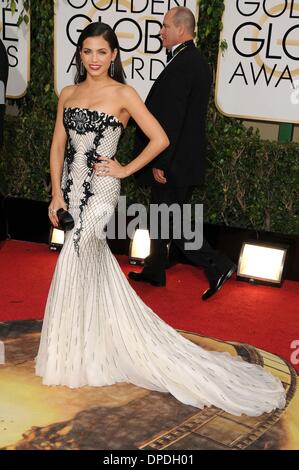 Los Angeles, California, USA. Xii gen, 2014. L'attrice JENNA DEWAN TATUM indossa roberto cavalli abito durante gli arrivi al settantunesima Golden Globe Awards. Credito: Paolo Fenton/ZUMAPRESS.com/Alamy Live News Foto Stock