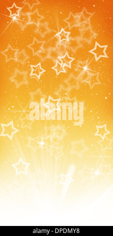 Bokeh sfocata sullo sfondo di Natale con i fiocchi di neve Foto Stock