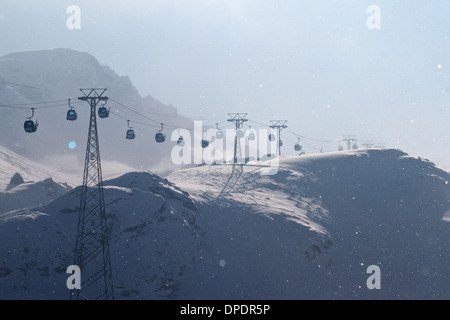 Gondola skilift del World Economic Forum di Davos, in Svizzera Foto Stock