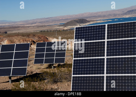 Pannelli solari Lago Mead Visitor Center Boulder City Nevada USA Foto Stock