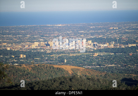 In Australia, in Sud Australia, Adelaide, vista sulla città dalle colline di Adelaide. Foto Stock