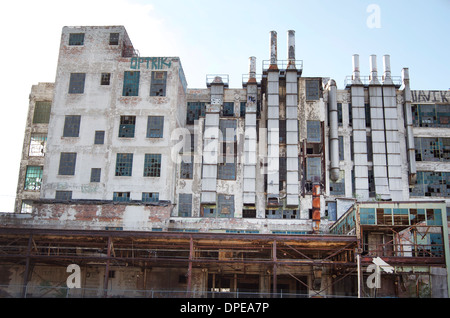 Lato ampio di un abbandonato stabilimento automobilistico di Detroit. Foto Stock