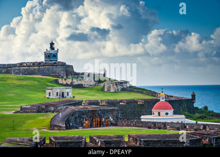 San Juan, Puerto Rico storico Forte San Felipe del Morro. Foto Stock