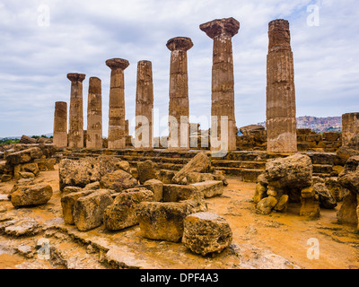 Tempio di Ercole (Tempio di Ercole), Valle dei Templi, Agrigento, sito UNESCO, Sicilia, Italia Foto Stock