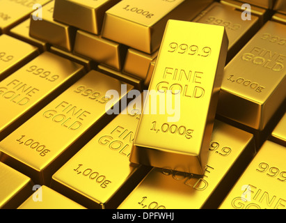 Lingotti d'oro Foto Stock