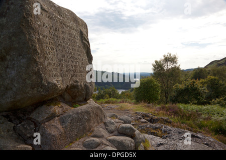 La pietra di Bruce accanto a Loch Trool, Dumfries & Galloway Foto Stock