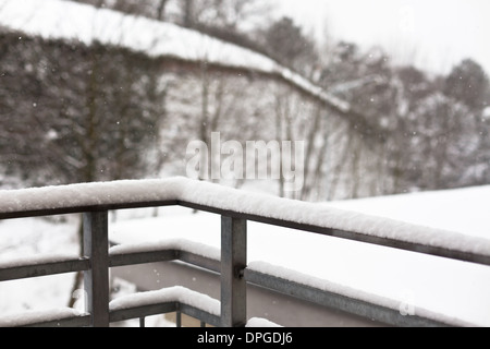 Nevoso inverno. Guardare dall'interno Foto Stock