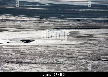 Appartamenti di fango a Thurstaston sul Wirral Peninsular cheshire england Foto Stock